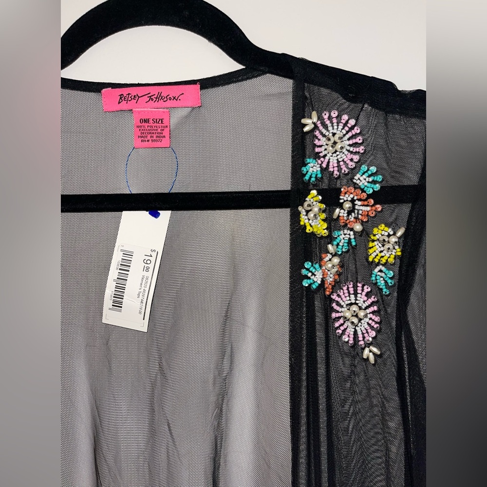 BETSEY JOHNSON Embroidered Mesh Duster - Picture 4 of 6